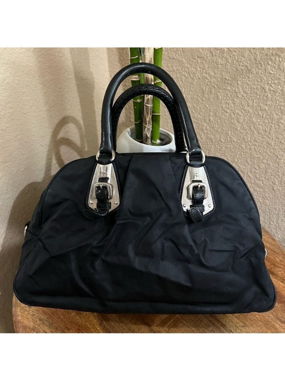 PRADA BLACK TESSUTO HANDBAG - Picture 3 of 16